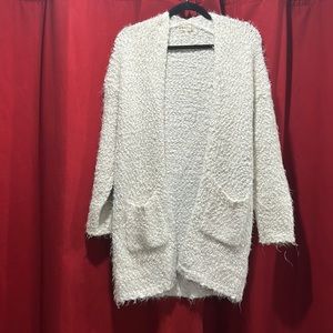 Fuzzy Cream/White Cardigan